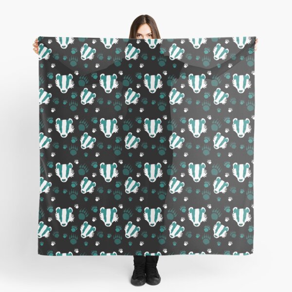 Badger prints in teal Scarf