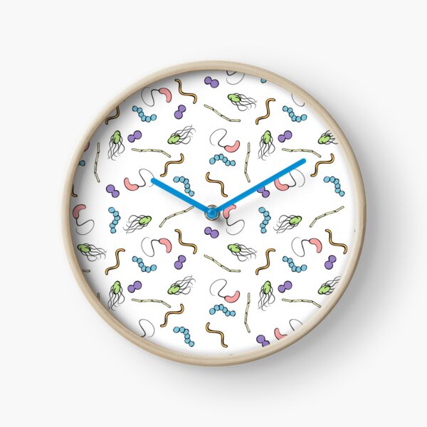 Pastel Rainbow Bacteria Clock