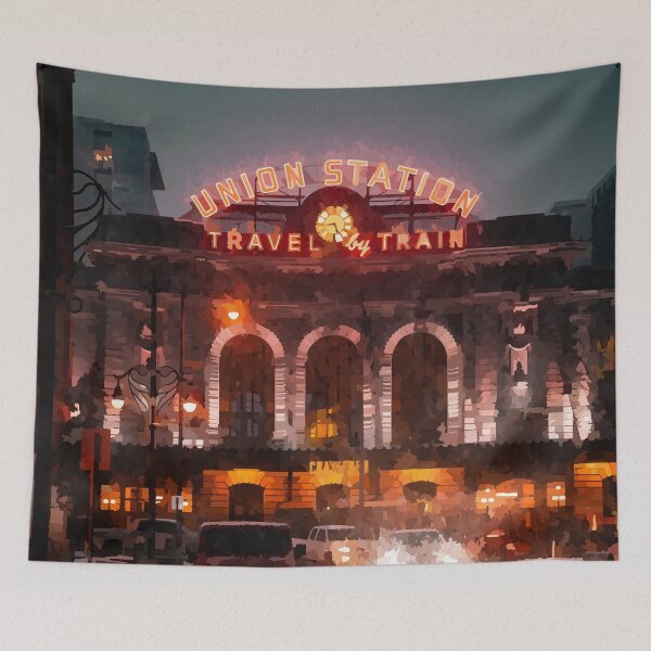 Item preview, Snow at Union Station - Watercolour Style designed and sold by WWWC2288.