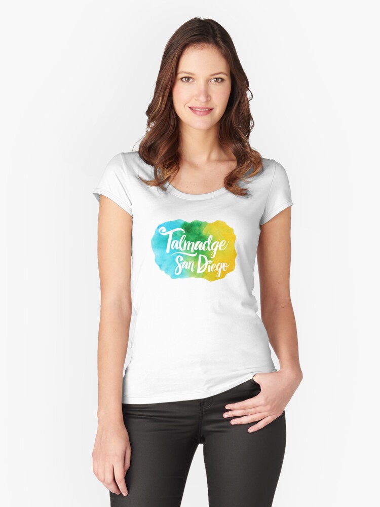 Thumbnail 1 of 3, Fitted Scoop T-Shirt, Summer Fun in Talmadge San Diego designed and sold by JaynaMcLeod.