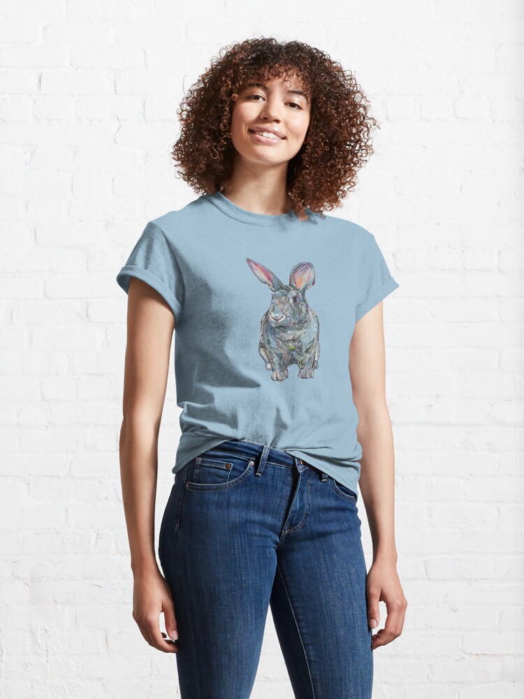 Thumbnail 4 of 7, Classic T-Shirt, Giant Chinchilla Rabbit Painting - 2017 designed and sold by Gwenn Seemel.