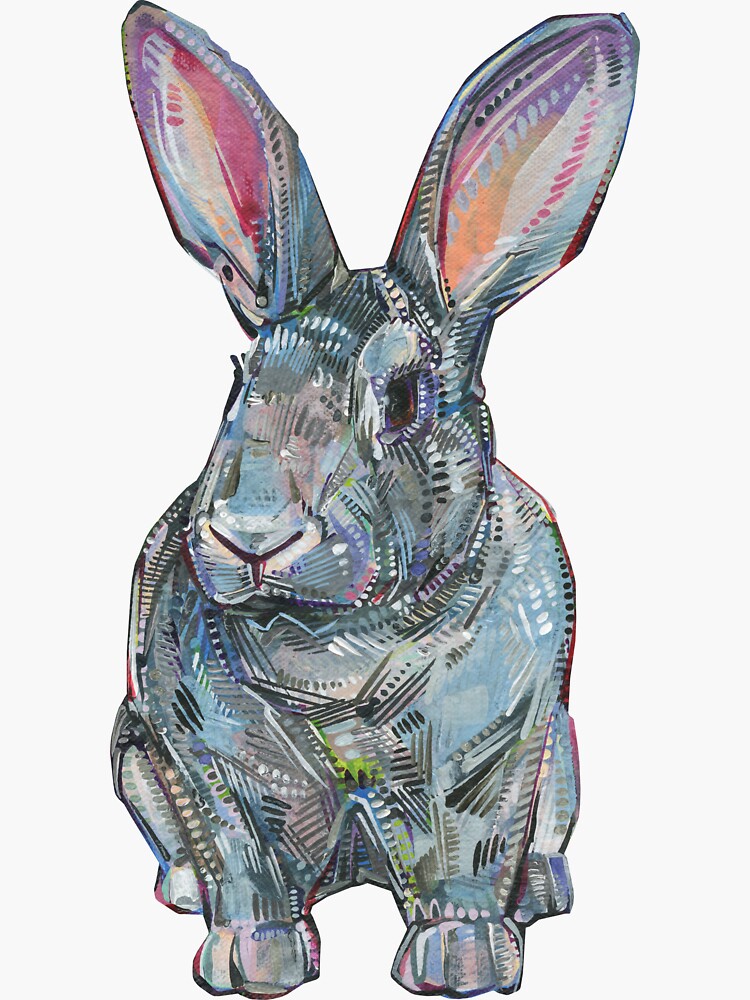 Artwork view, Giant Chinchilla Rabbit Painting - 2017 designed and sold by Gwenn Seemel