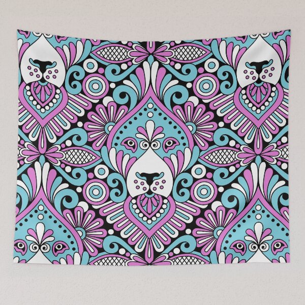 Item preview, 0219 - ornemantal lion, blue / purple designed and sold by RouCouCou.
