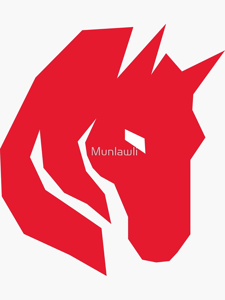 "Red Horse Logo" Sticker for Sale by Munlawli Redbubble