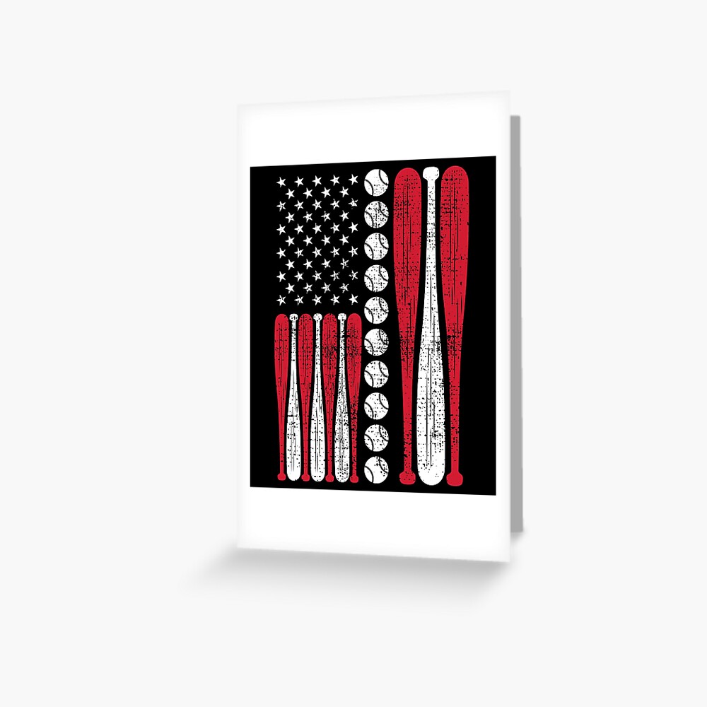 Baseball with flag of America Happy Mother's Day Holiday Card