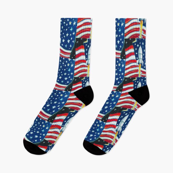 Item preview, Flag of America behind a Space Rocket designed and sold by Parag's Travel Shop.