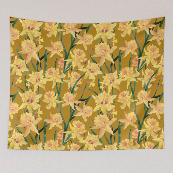 Item preview, Summer Watercolor Daffodil Pattern designed and sold by Sketchbook Designs.
