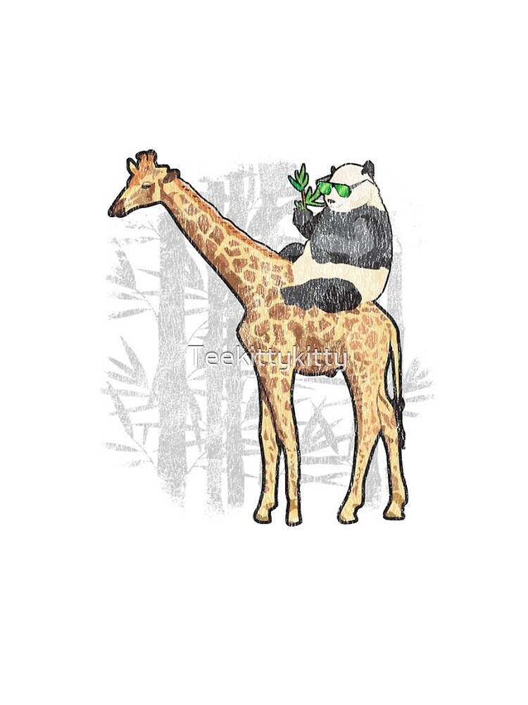 panda riding giraffe shirt