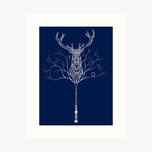 Harry Potter Patronus Stag And Doe Watercolor II Shower Curtain by