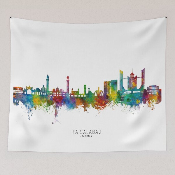 Item preview, Faisalabad Pakistan Skyline designed and sold by ArtPrints.