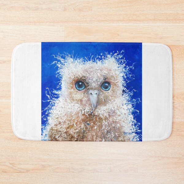 Item preview, Owl painting on blue background designed and sold by MatsonArtDesign.