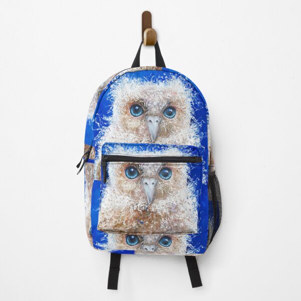 Item preview, Owl painting on blue background designed and sold by MatsonArtDesign.