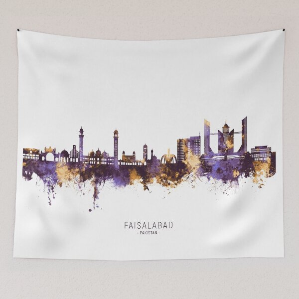 Item preview, Faisalabad Pakistan Skyline designed and sold by ArtPrints.