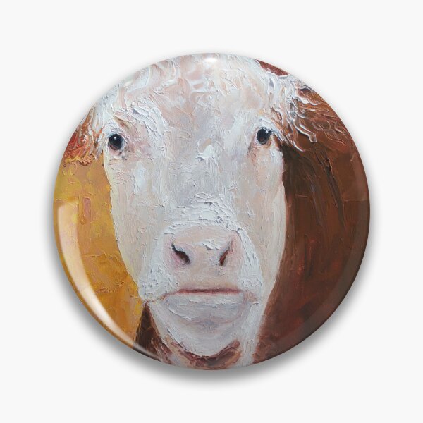 Artikelvorschau, Brown und weiße Hereford Kuhmalerei entworfen und verkauft von MatsonArtDesign.