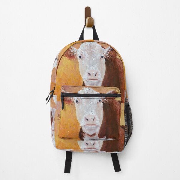 Item preview, Brown and white Hereford Cow painting designed and sold by MatsonArtDesign.