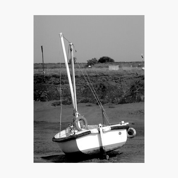 Beached boat, Woodrolfe Creek, Essex Photographic Print
