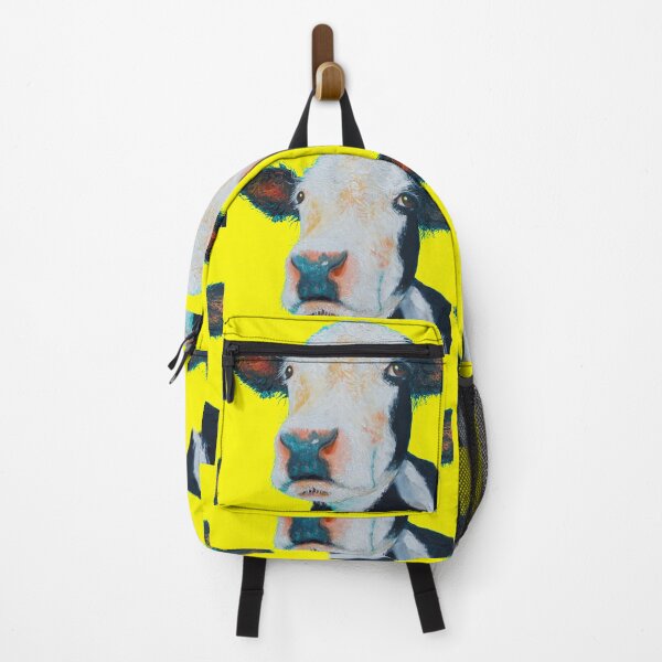 Item preview, Hereford Cow painting on yellow background designed and sold by MatsonArtDesign.