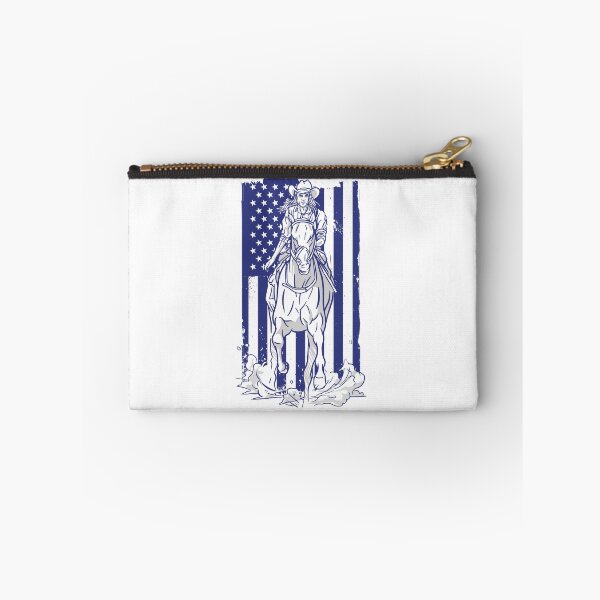 Item preview, EE.UU. vaquero amazona mujer a caballo con bandera de Estados Unidos designed and sold by JanooFactory.