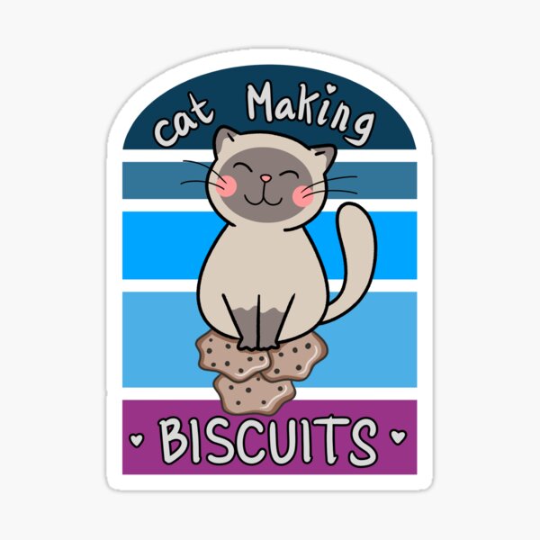 "Cat Making Biscuits" Sticker for Sale by fatannur47 Redbubble