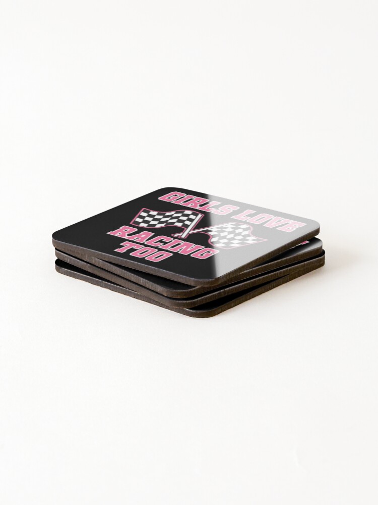 Thumbnail 4 of 5, Coasters (Set of 4), Girls Car Racing Rally Flags designed and sold by MatthijsSteke.