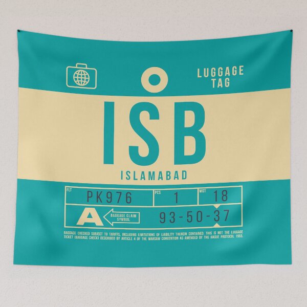 Artikelvorschau, Luggage Tag B - ISB Islamabad Pakistan entworfen und verkauft von VoodooCircus.
