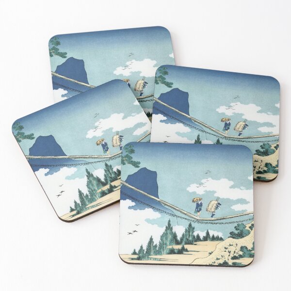 Item preview, The suspension bridge between Hida and Etchu by Hokusai designed and sold by Ukiyo-Studio.