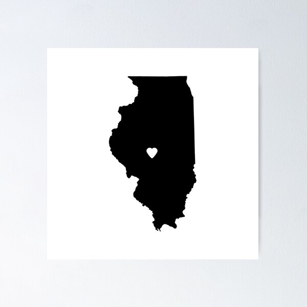 Item preview, Illinois Love in Black designed and sold by Maren Misner.