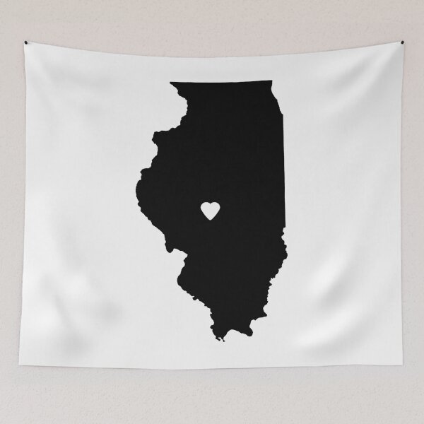 Item preview, Illinois Love in Black designed and sold by Maren Misner.