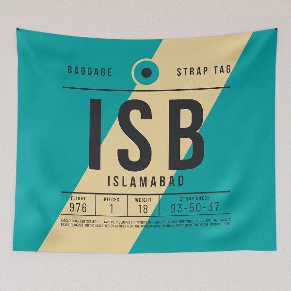 Artikelvorschau, Luggage Tag E - ISB Islamabad Pakistan entworfen und verkauft von VoodooCircus.