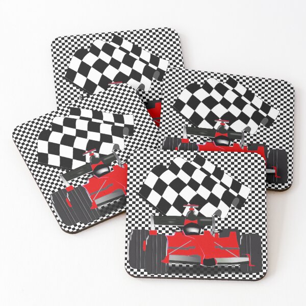 Item preview, Red  Race Car with Checkered Flag designed and sold by Gravityx9.