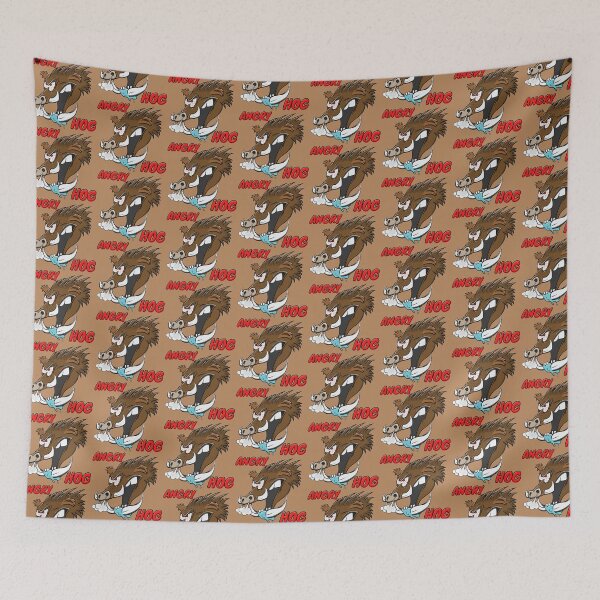 Item preview, "Angry Hog" Wild Hog Cartoon Boar Funny Animal Pig Head designed and sold by ETVdesign.