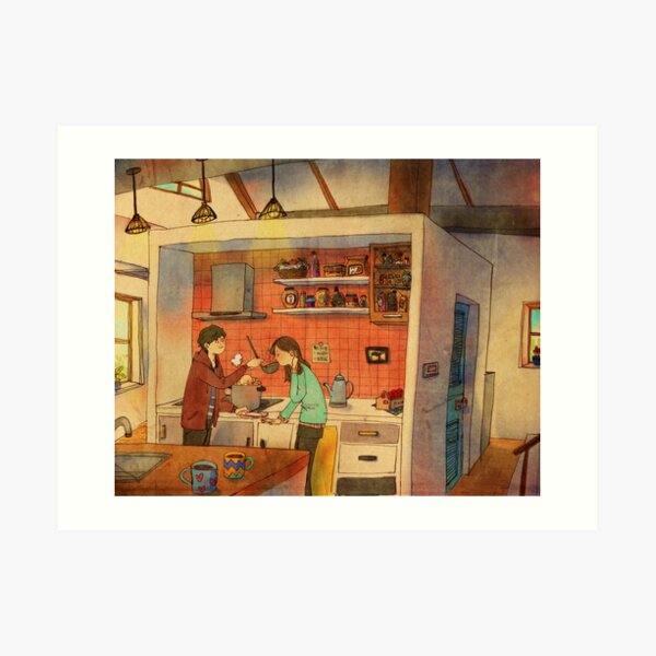 Steamy chicken soup Art Print