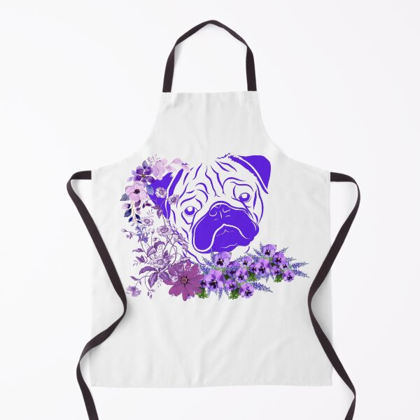 Item preview, A floral purple pug face design. Pug and flowers. Pug Mamma. designed and sold by Doggymadness.