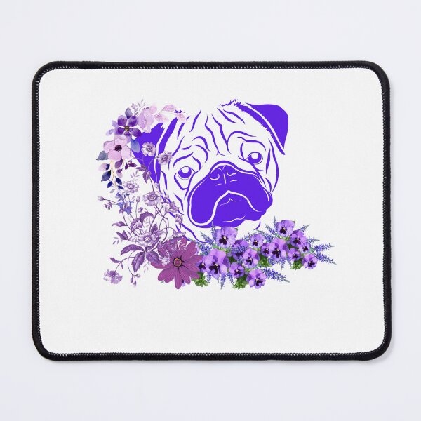 Item preview, A floral purple pug face design. Pug and flowers. Pug Mamma. designed and sold by Doggymadness.