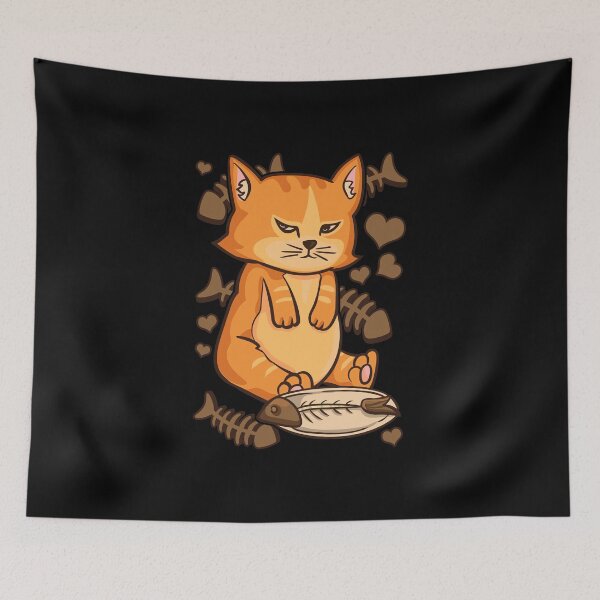 Item preview, Ginger Cat Chubby Kitty Funny Cute Kitten Angry Eating Cat designed and sold by Andy8891.