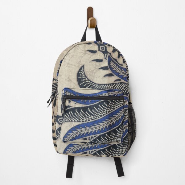 Item preview, Indonesia Batik blue brown godong pelem mango leaves plant pattern designed and sold by Morcawork.