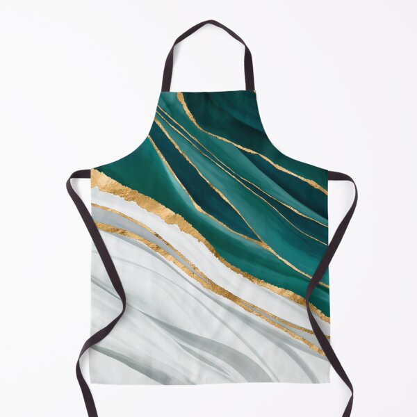 Item preview, Midnight Green, Turquoise and gold watercolor abstract designed and sold by k9printart.
