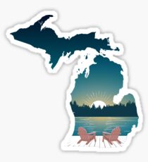 Pegatina Puesta de sol de Michigan