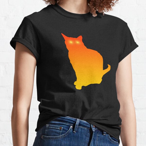 Orange Sunset Colored Cat Classic T-Shirt