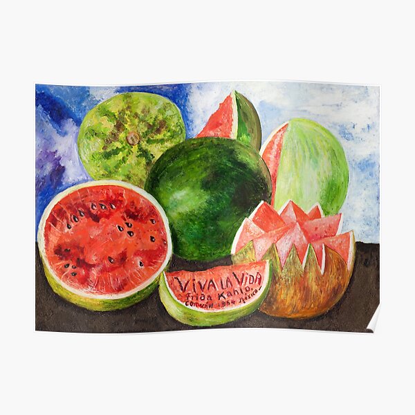 viva-la-vida-by-frida-kahlo-1954-watermelons-poster-for-sale-by