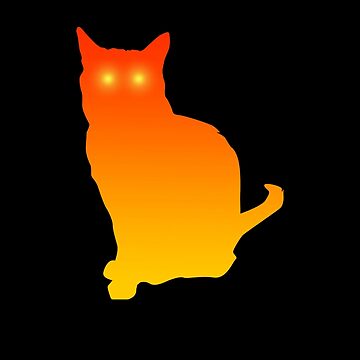 Artwork thumbnail, Orange Sunset Colored Cat by catladyjoy