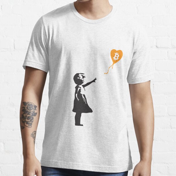 Bitcoin Balloon Girl - Banksy Loves Bitcoin Series (el diseño ORIGINAL) Camiseta esencial