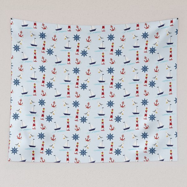 Item preview, lighthouse seaside pattern designed and sold by NEURONET.