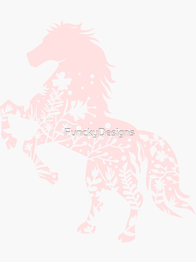 "Floral Dancing Pony Silhouette " Sticker for Sale by FunckyDesigns