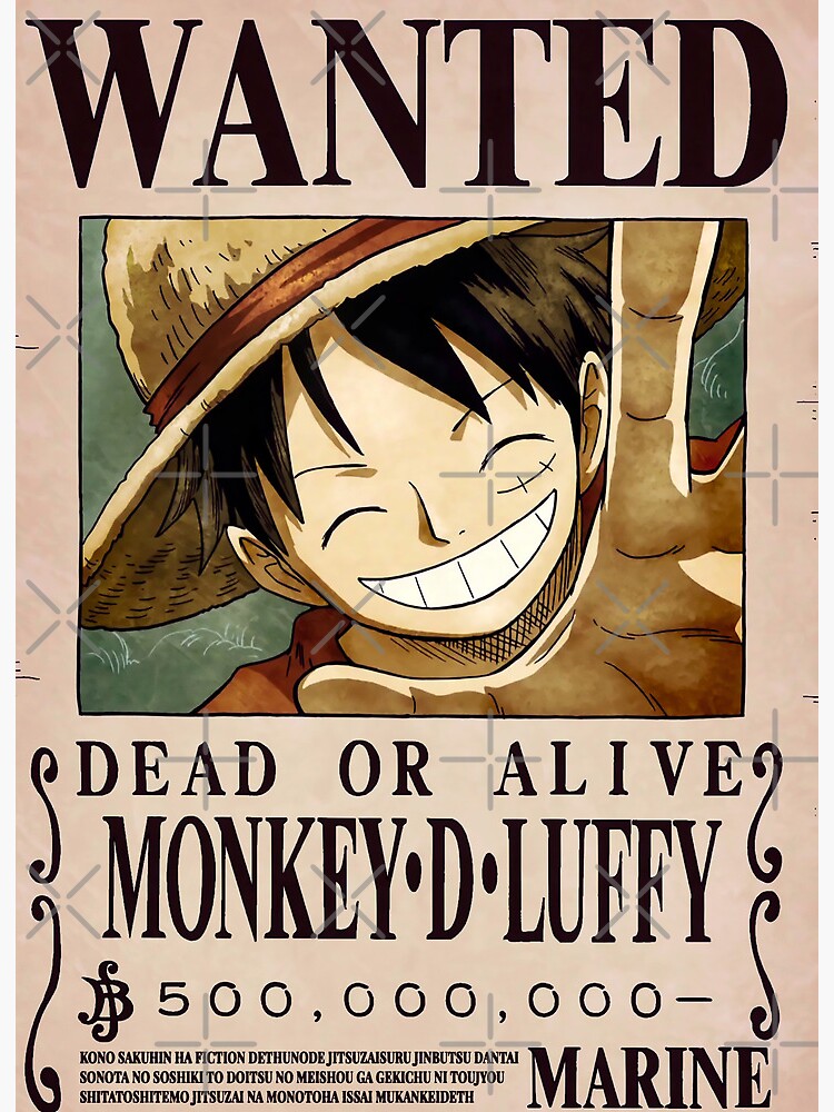 One Piece Wanted Poster Print  Luffy Wanted Poster One Piece