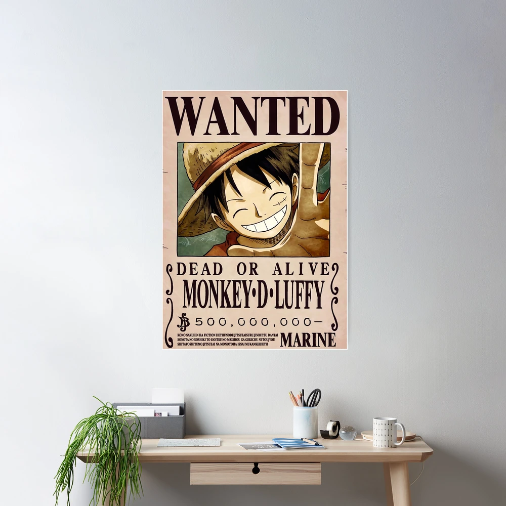 Camiseta Unissex Procurado Wanted Monkey D. Luffy Cartaz de