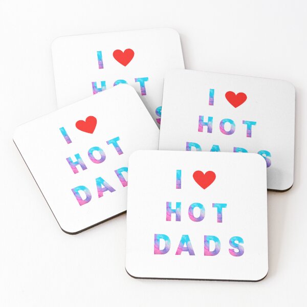 Item preview, I LOVE HOT DADS ,Watercolor With Red Heart Graphic For Hot Dad Lover T-Shirt designed and sold by ANDREW-DESIGN.
