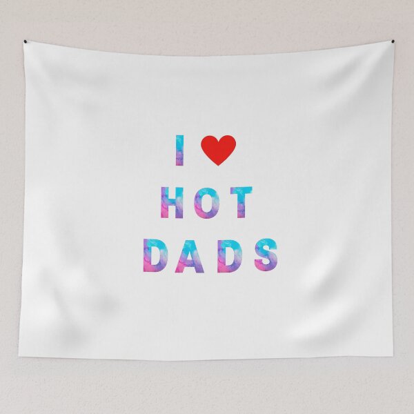 Item preview, I LOVE HOT DADS ,Watercolor With Red Heart Graphic For Hot Dad Lover T-Shirt designed and sold by ANDREW-DESIGN.