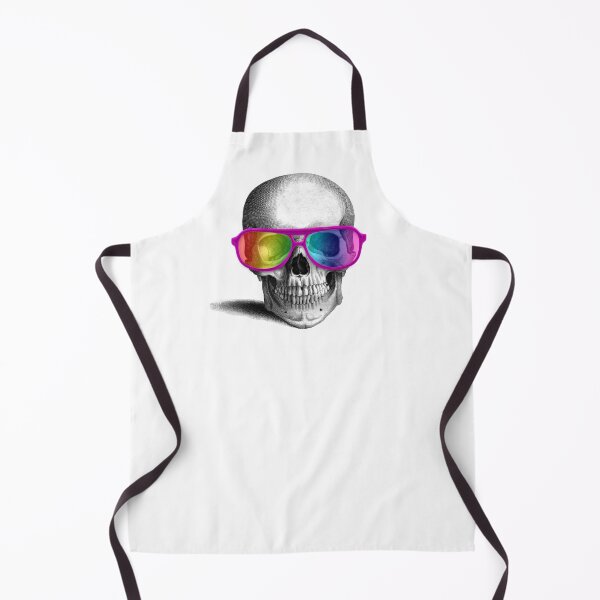 Item preview, skull with rainbow glasses (white) designed and sold by Madame Memento.