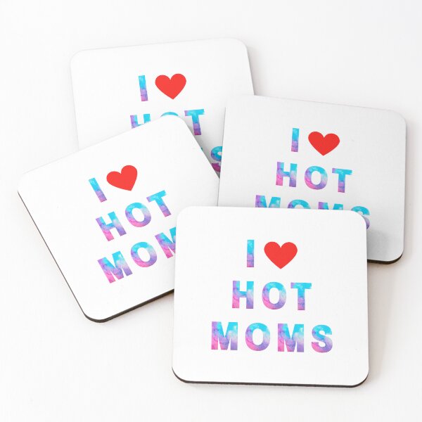 Item preview, I LOVE HOT MOMS ,Watercolor With Red Heart Graphic For Hot Mom Lover T-Shirt designed and sold by ANDREW-DESIGN.